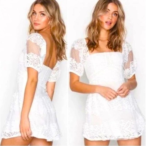 Free People Be your baby white lace mini dress - Picture 2 of 10